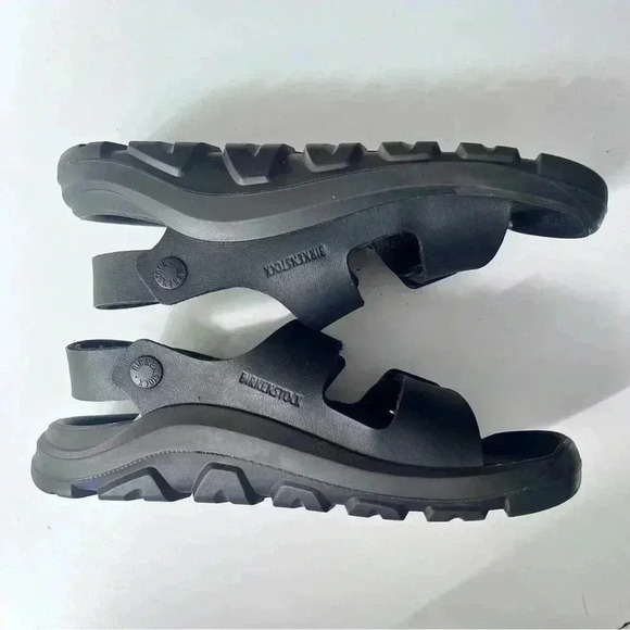 Birkenstock‎ black rugged soles leather kids c13 buckle slides sandals unisex - Picture 5 of 6